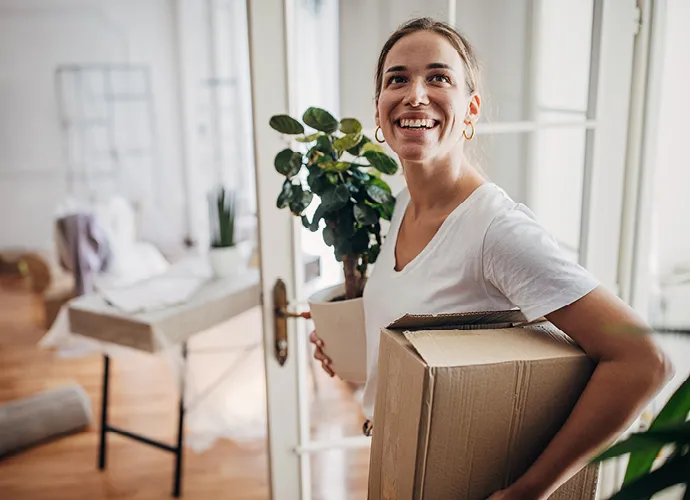 woman moving into home
